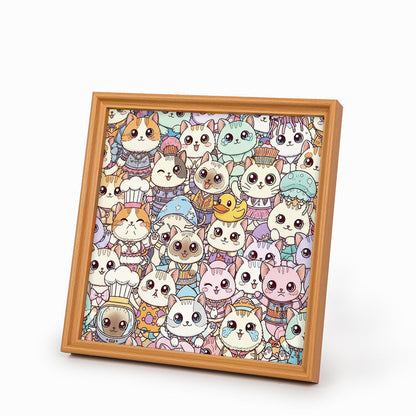 Gatto - Puzzle in legno da colorare