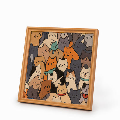Gatti - Puzzle in legno da colorare