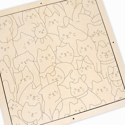 Gatti - Puzzle in legno da colorare