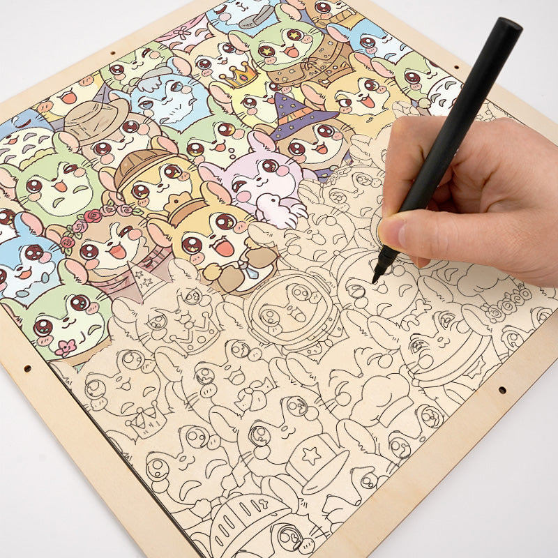 Cincillà - Puzzle in legno da colorare