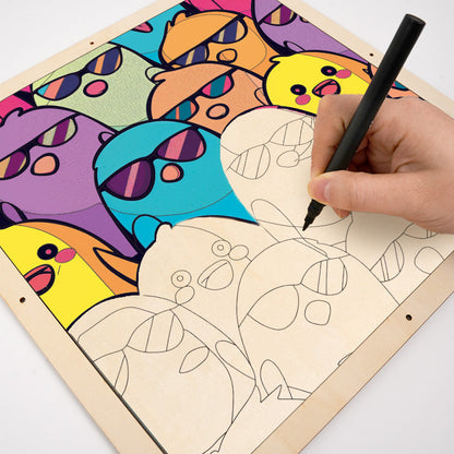 Uccelli fantastici - Puzzle in legno da colorare