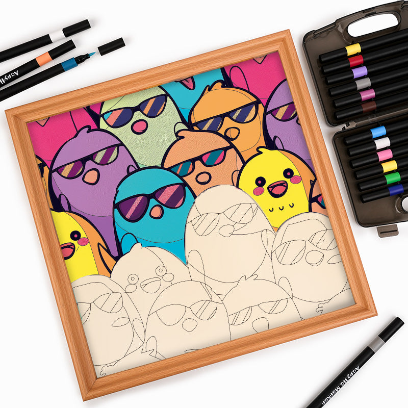 Uccelli fantastici - Puzzle in legno da colorare