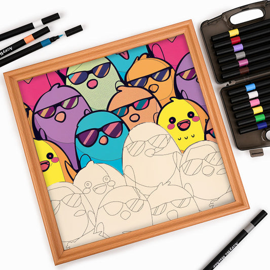 Uccelli fantastici - Puzzle in legno da colorare