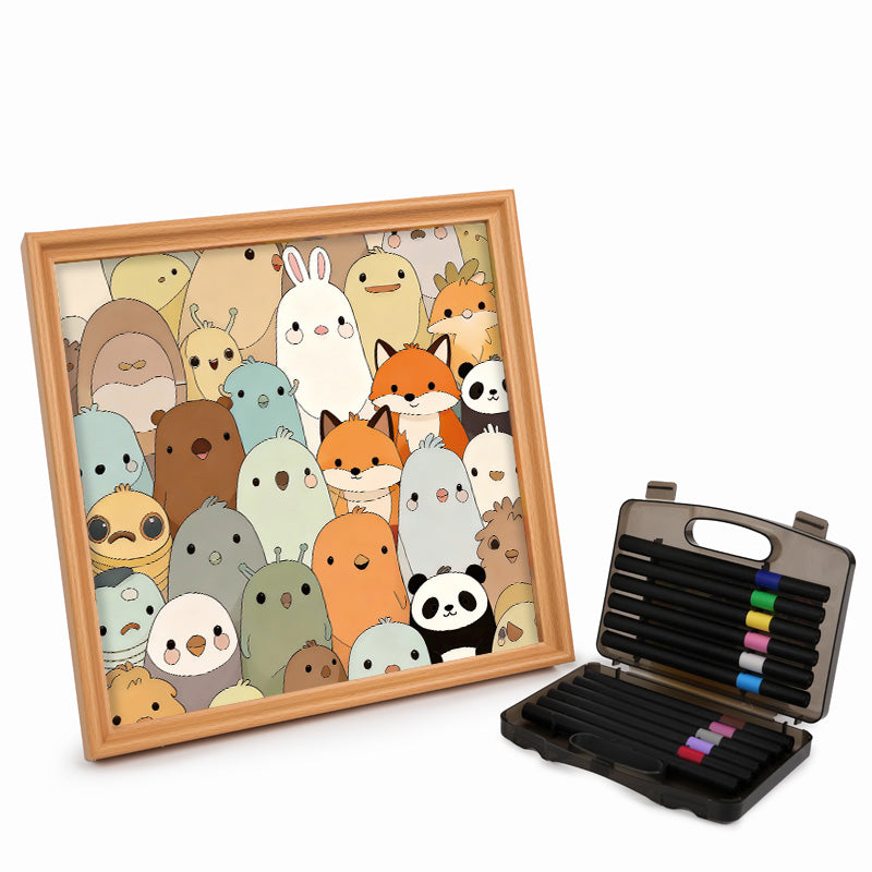 Cuddly critters - Puzzle in legno da colorare