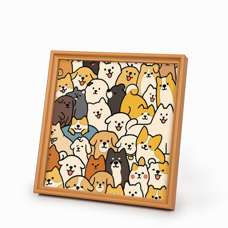 Cani - Puzzle in legno da colorare