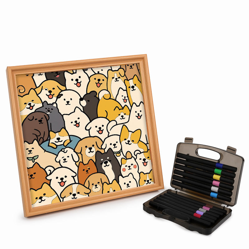 Cani - Puzzle in legno da colorare