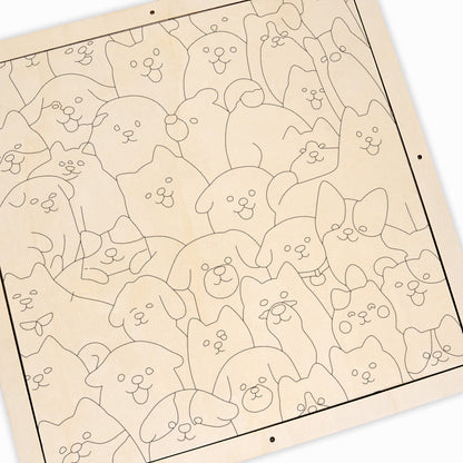 Cani - Puzzle in legno da colorare