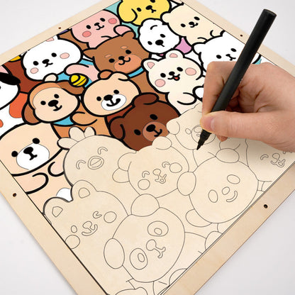 Compagni della foresta - Puzzle in legno da colorare