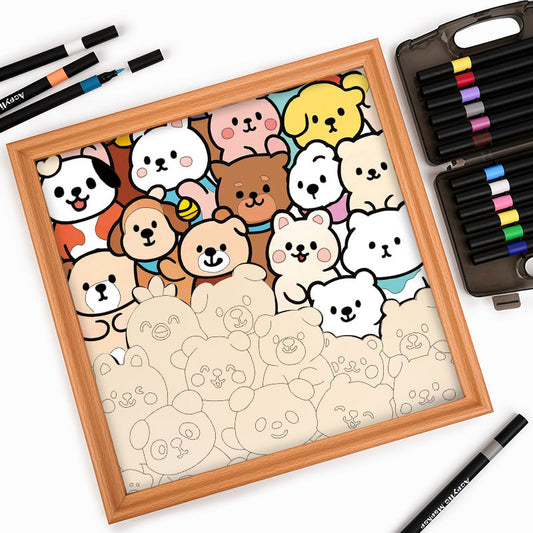 Compagni della foresta - Puzzle in legno da colorare