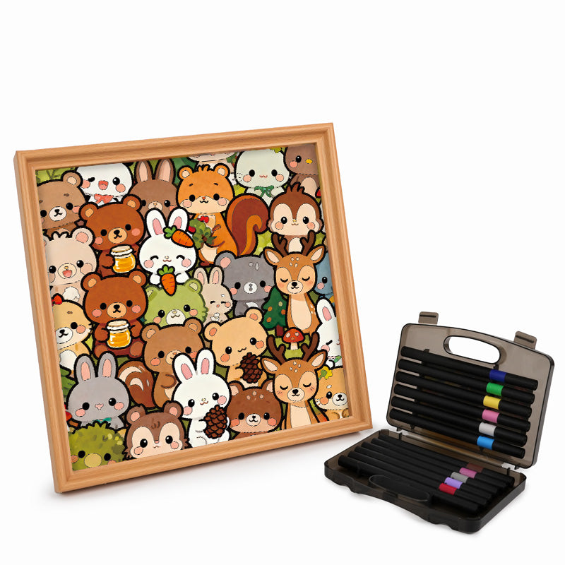 Forest Crew - Puzzle in legno da colorare
