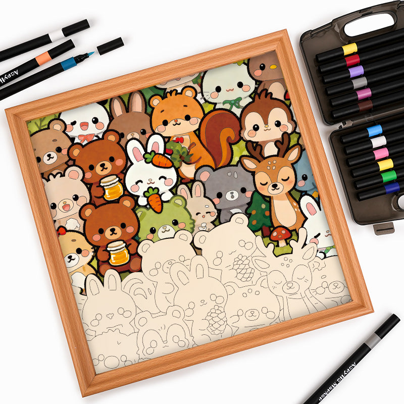 Forest Crew - Puzzle in legno da colorare