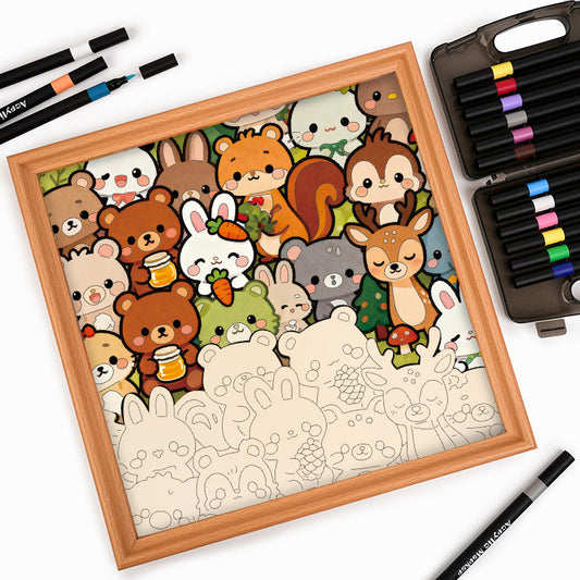 Forest Crew - Puzzle in legno da colorare
