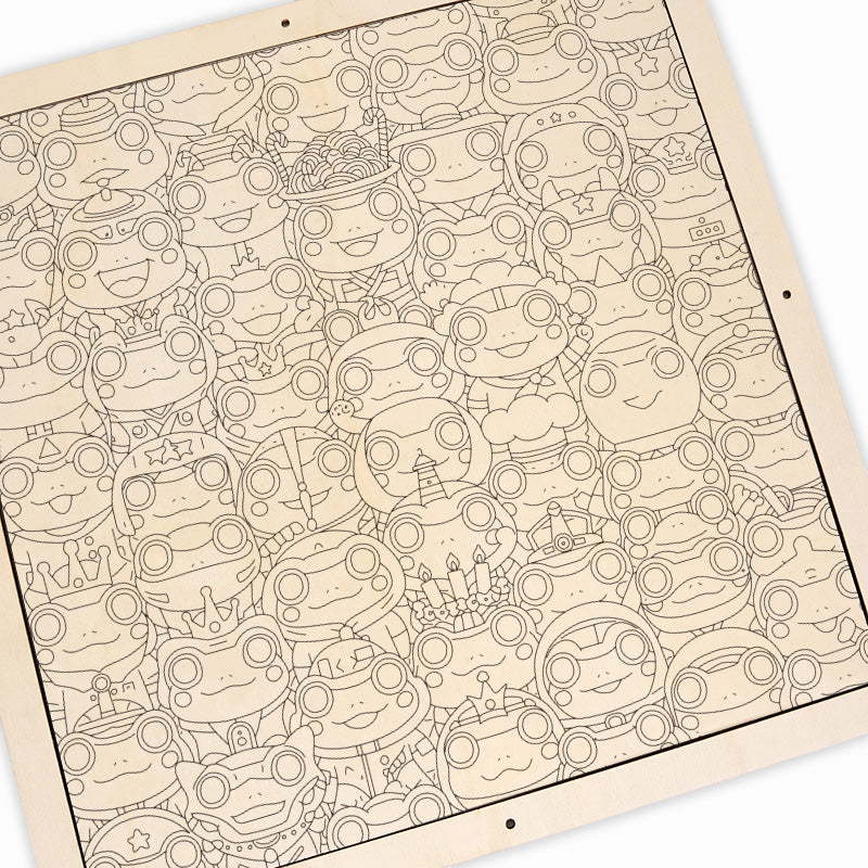 Rana - Puzzle in legno da colorare