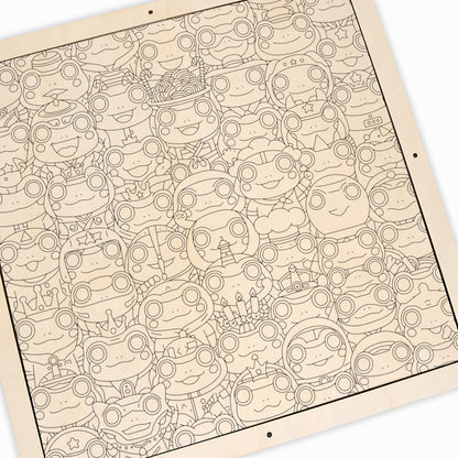 Rana - Puzzle in legno da colorare