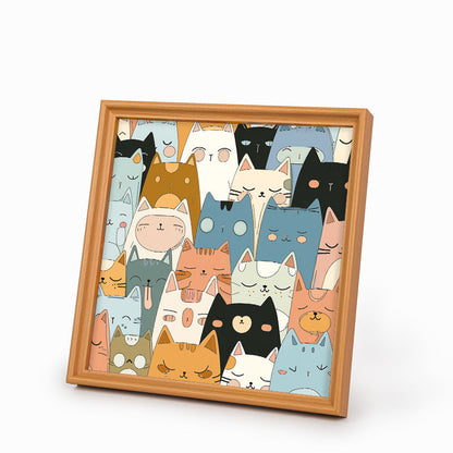Line kittens - Puzzle in legno da colorare
