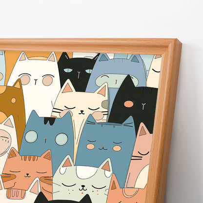 Line kittens - Puzzle in legno da colorare