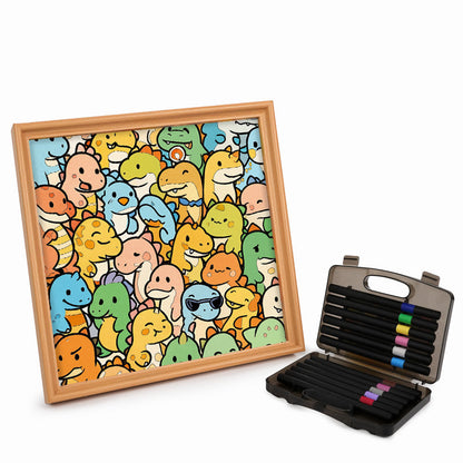 Piccolo Drago - Puzzle in legno da colorare