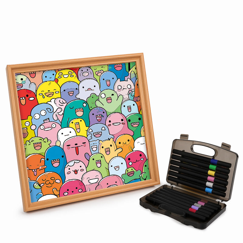 Mischief monsters - Puzzle in legno da colorare
