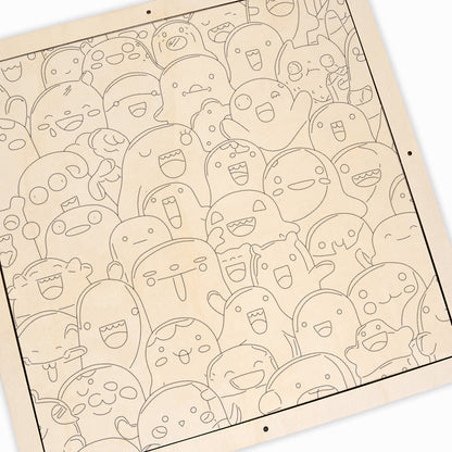 Mischief monsters - Puzzle in legno da colorare