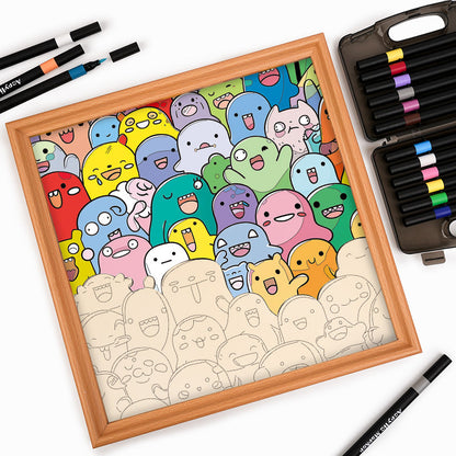 Mischief monsters - Puzzle in legno da colorare