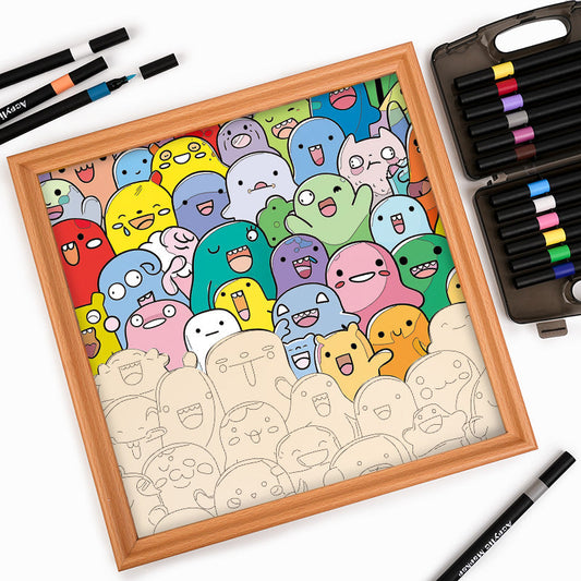 Mischief Monsters - Puzzle in legno da colorare