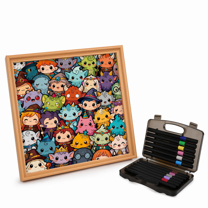 Monster Mash - Puzzle in legno da colorare
