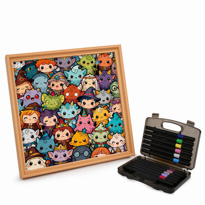 Monster Mash - Puzzle in legno da colorare