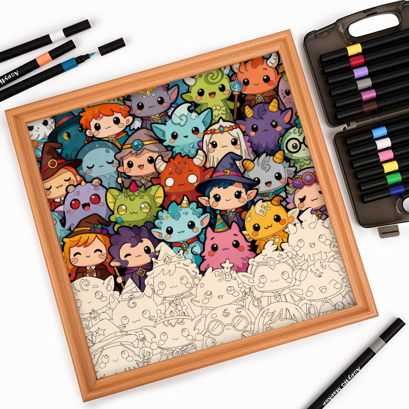 Monster Mash - Puzzle in legno da colorare