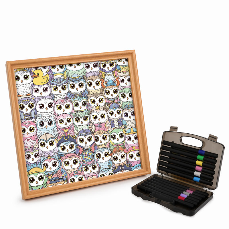 Gufo - Puzzle in legno da colorare