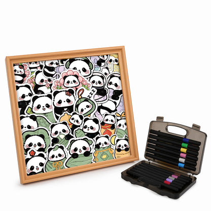 Panda II - Puzzle in legno da colorare