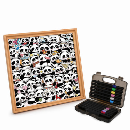 Panda III - Puzzle in legno da colorare
