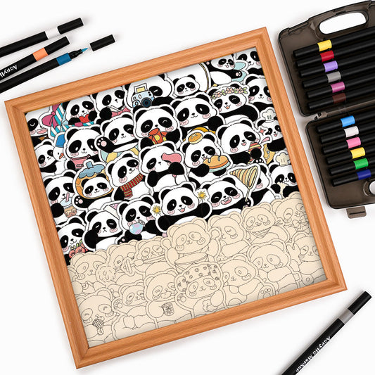Panda III - Puzzle in legno da colorare