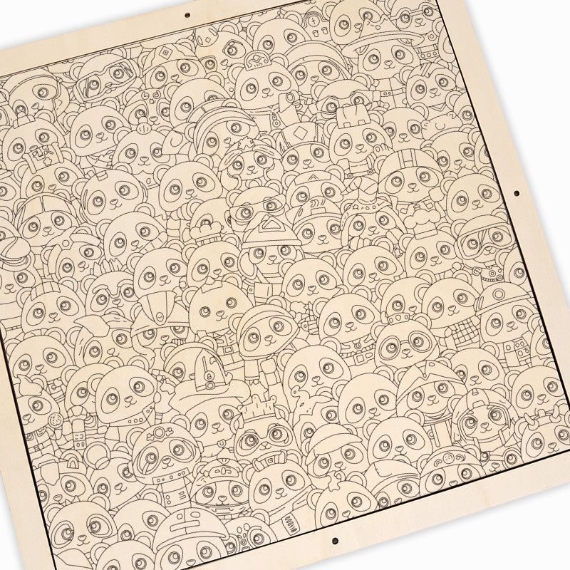 Panda - Puzzle in legno da colorare