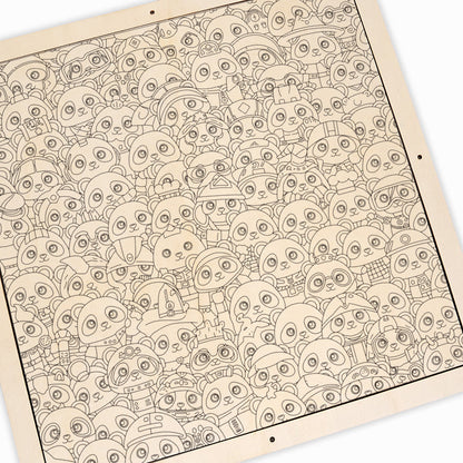 Panda - Puzzle in legno da colorare