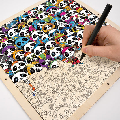 Panda - Puzzle in legno da colorare