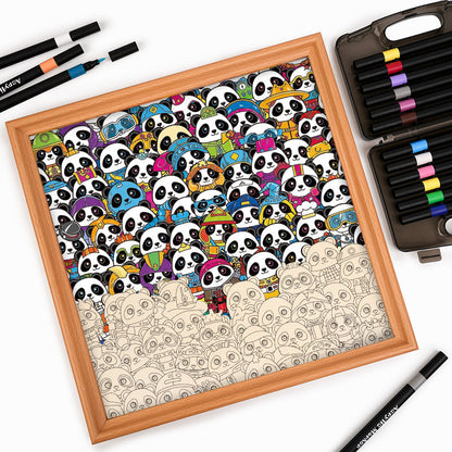 Panda - Puzzle in legno da colorare