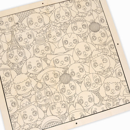 Cucciolo - Puzzle in legno da colorare