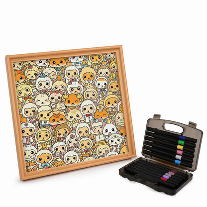 Pecore - Puzzle in legno da colorare