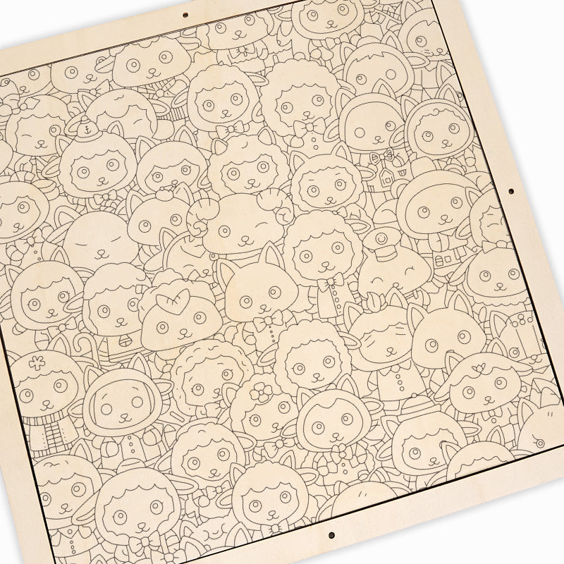 Pecore - Puzzle in legno da colorare