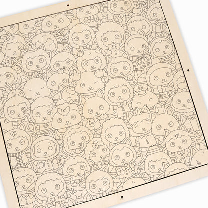 Pecore - Puzzle in legno da colorare