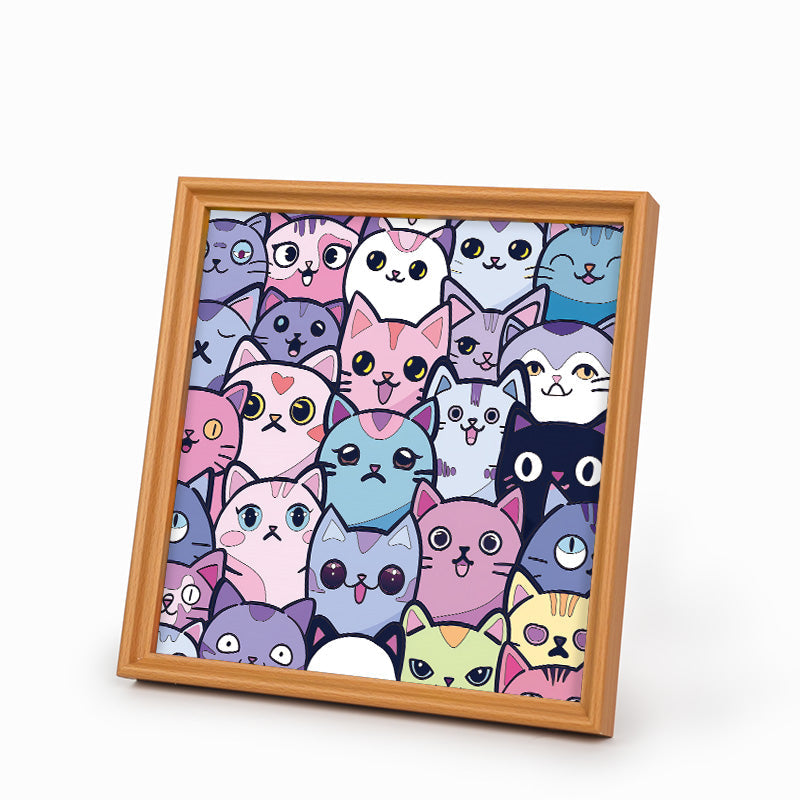 Silly Kitties - Puzzle in legno da colorare