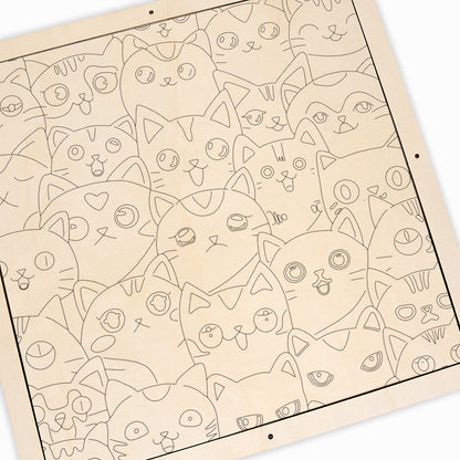 Silly Kitties - Puzzle in legno da colorare