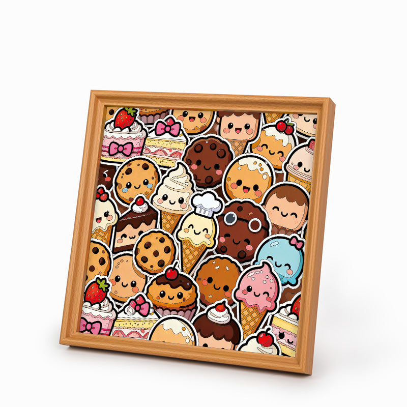 Dolci prelibatezze - Puzzle in legno da colorare