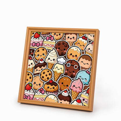 Dolci prelibatezze - Puzzle in legno da colorare