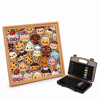 Dolci prelibatezze - Puzzle in legno da colorare