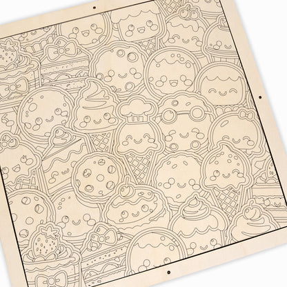 Dolci prelibatezze - Puzzle in legno da colorare