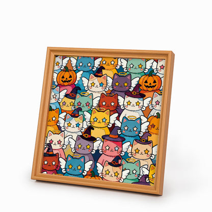 Twinkle kitty - Puzzle in legno da colorare
