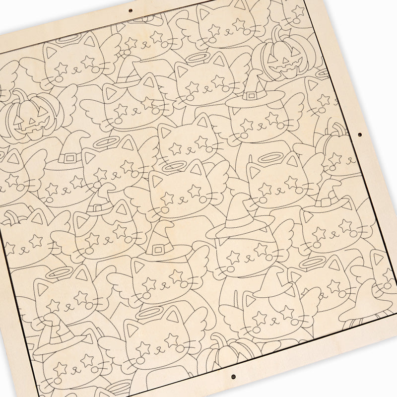 Twinkle kitty - Puzzle in legno da colorare