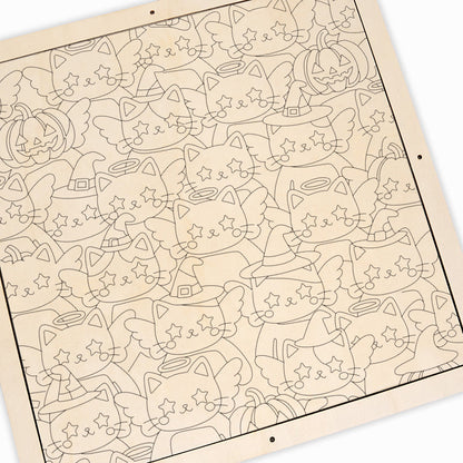 Twinkle kitty - Puzzle in legno da colorare