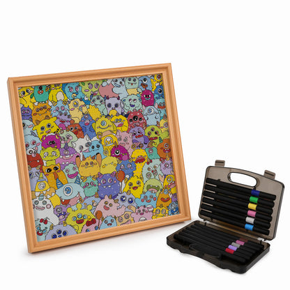 Little dinos - Puzzle in legno da colorare
